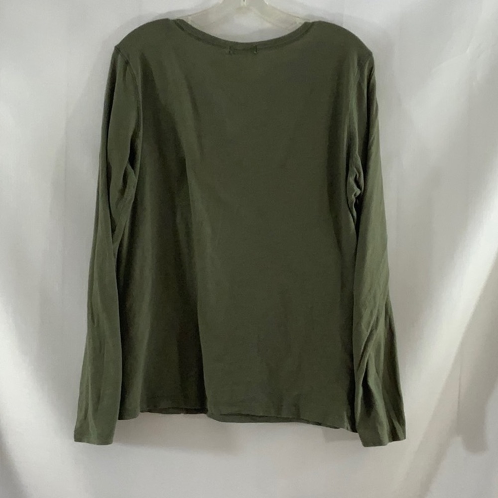 227 10/$50ππ»ββοΈ Lucky Brand Love and Peace Green Long Sleeve Shirt - Picture 5 of 13